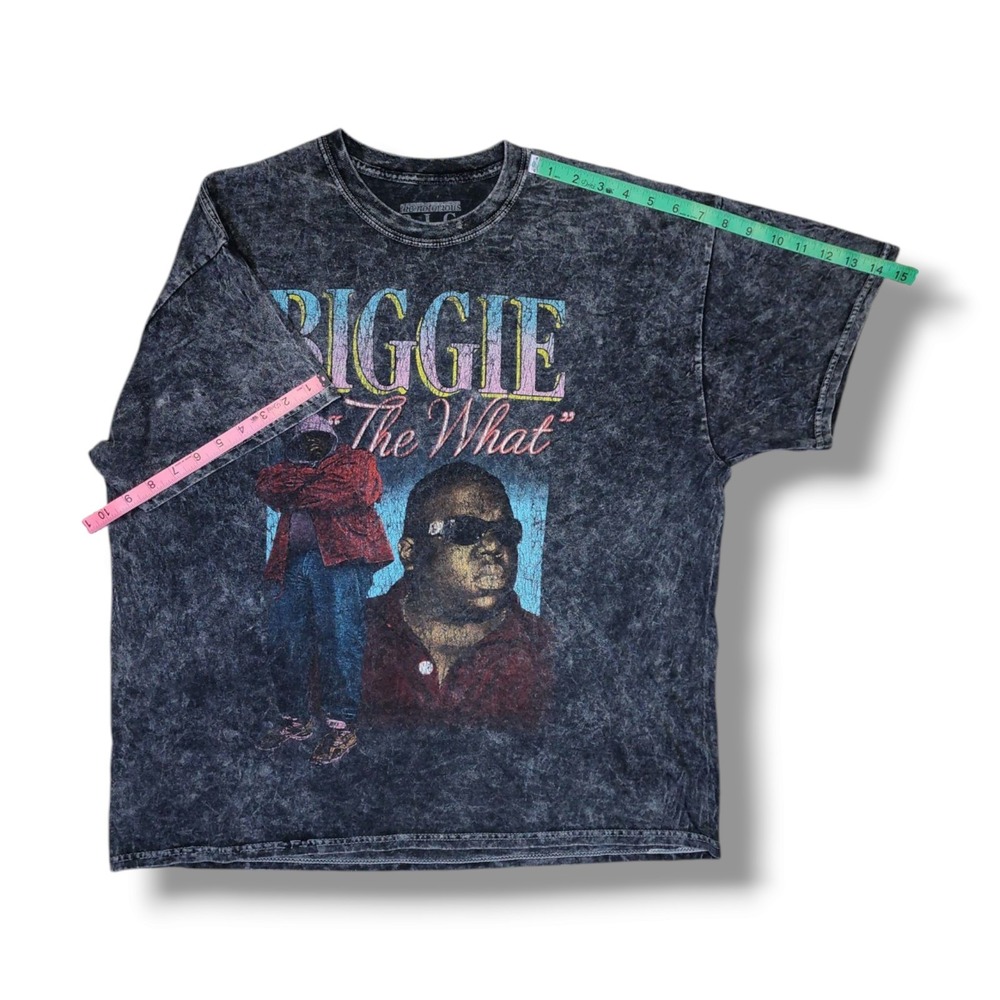 Notorious B.I.G. Biggie‎ "The What" Black Acid Wash Rap T-Shirt Men's XL - Picture 5 of 8